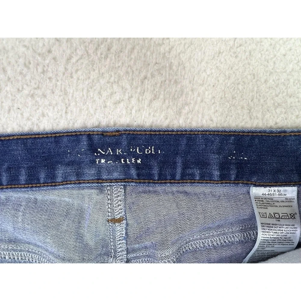 Banana Republic Jeans Mens Blue‎ Slim Traveler Rinse Tapered Stretch Fits 31x32